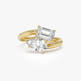 2.11 Ctw 14k Lab Grown Diamond Two Stone Toi et Moi Ring - Tina 14k Gold Ferkos Fine Jewelry