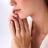 1ct Pear Shaped Lab Grown Contemporary Diamond Engagement Ring - Kleio Ferkos Fine Jewelry