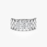 1.68 Ctw 14K Baguette Lab Grown Diamond Wide Statement Ring - Melia 14K White Gold Ferkos Fine Jewelry