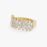 1.68 Ctw 14K Baguette Lab Grown Diamond Wide Statement Ring - Melia Ferkos Fine Jewelry