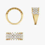 1.68 Ctw 14K Baguette Lab Grown Diamond Wide Statement Ring - Melia Ferkos Fine Jewelry