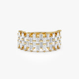 1.68 Ctw 14K Baguette Lab Grown Diamond Wide Statement Ring - Melia 14K Gold Ferkos Fine Jewelry
