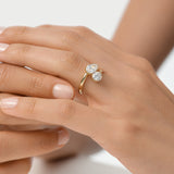2 CTW 14k Pear and Round Lab Grown Diamond Bypass Ring - Roma Ferkos Fine Jewelry