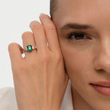 1.75 Ctw 14K Lab Grown Emerald Three Stone Engagement Ring - Yindi Ferkos Fine Jewelry