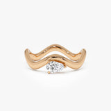 0.20 ctw 14k Pear Shape Lab Grown Diamond Curved Stacking Ring - Cilia Ferkos Fine Jewelry