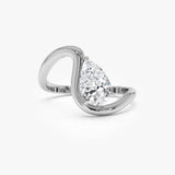 14k 1 CTW Pear Shape Lab Grown Diamond Ring - Bona 14k White Gold Ferkos Fine Jewelry