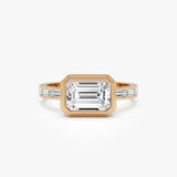 2.00 Ctw 14k Emerald Cut Lab Grown Diamond Bezel Engagement Ring Ferkos Fine Jewelry
