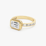 2.00 Ctw 14k Emerald Cut Lab Grown Diamond Bezel Engagement Ring Ferkos Fine Jewelry