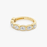 1.40 Ctw 14k Oval Shape Bezel Set Lab Grown Diamond Band - Hilda Ferkos Fine Jewelry