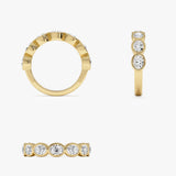 1.40 Ctw 14k Oval Shape Bezel Set Lab Grown Diamond Band - Hilda Ferkos Fine Jewelry