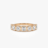 1.80 Ctw 14k Seven Stone Asscher Cut Lab Grown Diamond Ring - Greta Ferkos Fine Jewelry