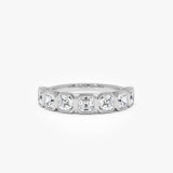1.80 Ctw 14k Seven Stone Asscher Cut Lab Grown Diamond Ring - Greta 14K White Gold Ferkos Fine Jewelry