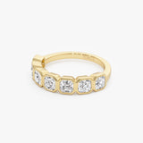 1.80 Ctw 14k Seven Stone Asscher Cut Lab Grown Diamond Ring - Greta Ferkos Fine Jewelry