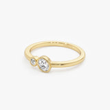 14k Round and Oval Lab Grown Diamond Bezel Ring - Runa Ferkos Fine Jewelry