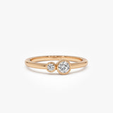 14k Two Stone Round Shape Lab Grown Diamond Ring - Tora Ferkos Fine Jewelry