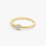 14k Two Stone Round Shape Lab Grown Diamond Ring - Tora Ferkos Fine Jewelry