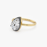1.50 Ctw 14k Georgian Setting Pear Shaped Lab Grown Diamond Engagement Ring - Hosta Ferkos Fine Jewelry