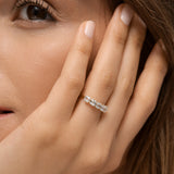 1.50 Ct 14k Asscher Cut Five Stone Lab Grown Diamond Band - Salia Ferkos Fine Jewelry