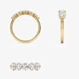 1.50 Ct 14k Asscher Cut Five Stone Lab Grown Diamond Band - Salia Ferkos Fine Jewelry