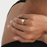 2.50 CTW 14K Round Shape Lab Grown Diamond Pave Band Engagement Ring - Coral Ferkos Fine Jewelry