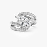 2.35 CTW 14K Marquise Shape Unique Lab Grown Diamond Engagement Ring - Celia 14K White Gold Ferkos Fine Jewelry
