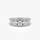 1.50 CTW 14K Unique Lab Grown Diamond Five Stone Wedding Band - Coco 14K White Gold Ferkos Fine Jewelry