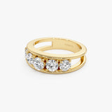 1.50 CTW 14K Unique Lab Grown Diamond Five Stone Wedding Band - Coco Ferkos Fine Jewelry