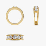 1.50 CTW 14K Unique Lab Grown Diamond Five Stone Wedding Band - Coco Ferkos Fine Jewelry
