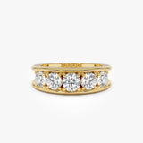 1.50 CTW 14K Unique Lab Grown Diamond Five Stone Wedding Band - Coco 14K Gold Ferkos Fine Jewelry