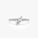 0.50 CTW 14k Marquise Shape Lab Grown Diamond Stacking Ring - Aimee 14K White Gold Ferkos Fine Jewelry