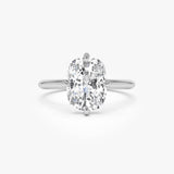 3 CTW 14k Old Mine Cushion Cut Hidden Halo Lab Grown Diamond Engagement Ring - Nora 14K White Gold Ferkos Fine Jewelry