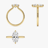 2 CTW 14k Moval Cut Lab Grown Diamond Solitaire Engagement Ring - Manon Ferkos Fine Jewelry