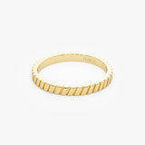 14k Diagonal Fluted Band Ring Ferkos Fine Jewelry