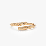 14k Open Band Twist Rope Design Ring 14K Rose Gold Ferkos Fine Jewelry