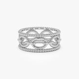 14k Rope Chain Link Unique Ring Ferkos Fine Jewelry