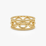 14k Rope Chain Link Unique Ring 14k Gold Ferkos Fine Jewelry