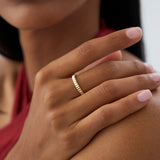 14K 2.5MM Ribbed Gold Band Ferkos Fine Jewelry