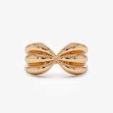 14Kt Bold 10mm Sculpted Dome Ring 14K Rose Gold Ferkos Fine Jewelry