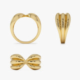 14Kt Bold 10mm Sculpted Dome Ring Ferkos Fine Jewelry