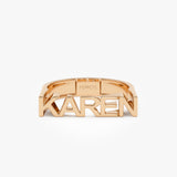 14K Personalized Bold Gold Nameplate Ring 14K Rose Gold Ferkos Fine Jewelry