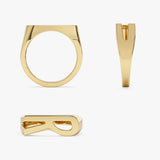 14k Gold Modern Abstract Personalized Initial Ring Ferkos Fine Jewelry