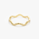 14k Gold Minimalist Wave Ring Ferkos Fine Jewelry