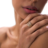 14k Gold Four Band Statement Ring Ferkos Fine Jewelry