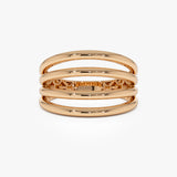 14k Gold Four Band Statement Ring 14K Rose Gold Ferkos Fine Jewelry