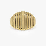 14k Gold Tapered Ribbed Statement Band 14K Gold Ferkos Fine Jewelry