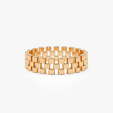 14k Gold 3 Row Link Ring 14K Rose Gold Ferkos Fine Jewelry