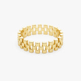 14k Gold 3 Row Link Ring Ferkos Fine Jewelry