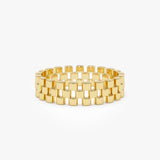 14k Gold 3 Row Link Ring 14K Gold Ferkos Fine Jewelry
