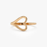 14k Gold Minimalist Heart Outline Band 14K Rose Gold Ferkos Fine Jewelry