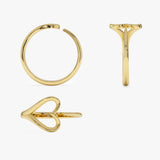 14k Gold Minimalist Heart Outline Band Ferkos Fine Jewelry